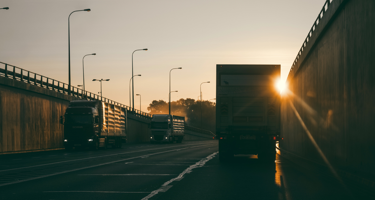 trucks on the highway