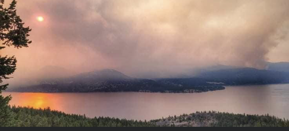 smoky view across the lake